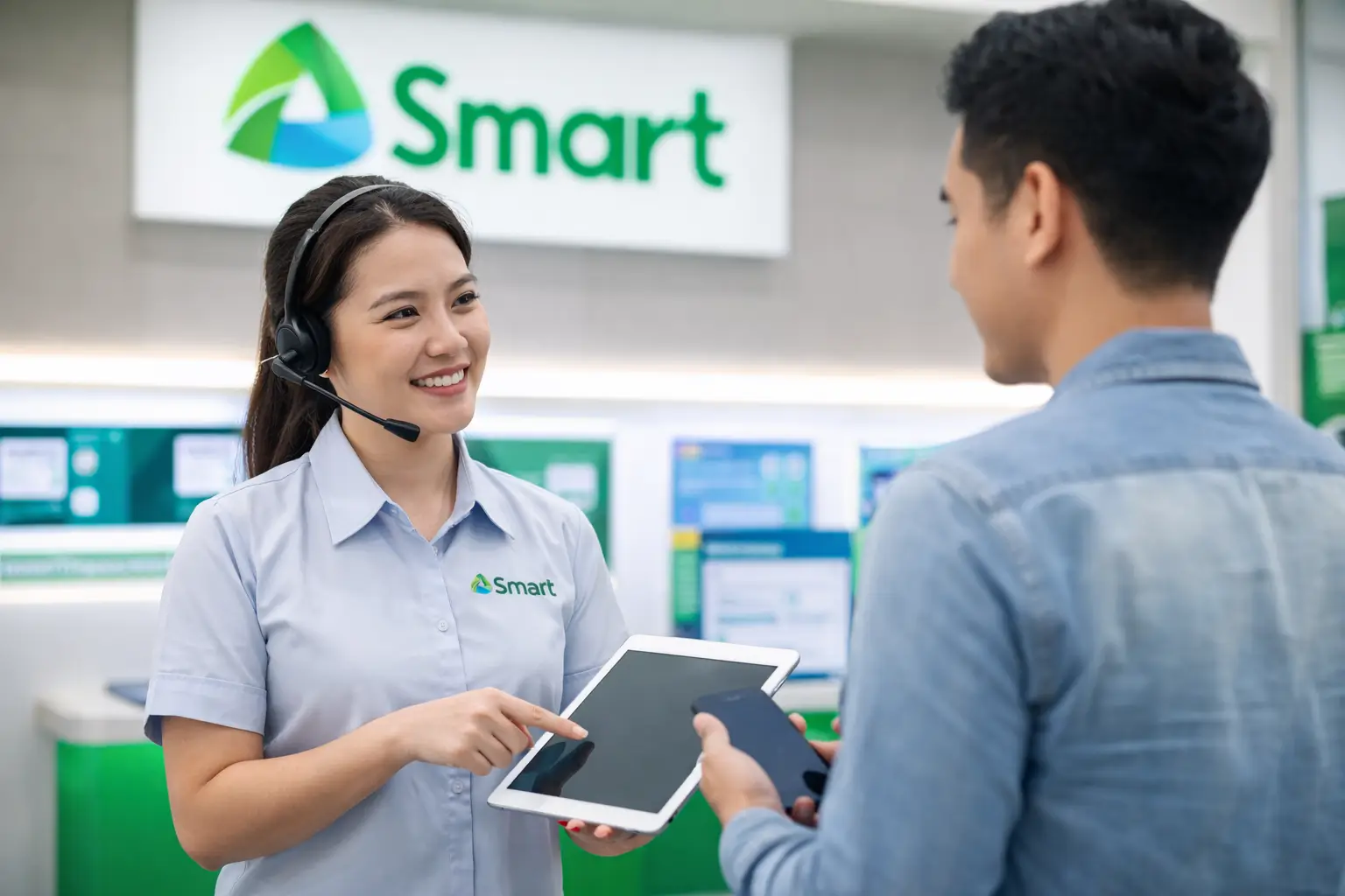 How to Check If Smart SIM Is Registered 3 Customer talking to Smart support staff for SIM registration help