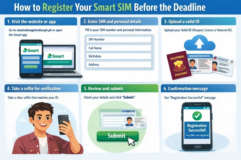 Smart SIM Registration Deadline in the Philippines (Updated) 2 How to Register Your Smart SIM Before the Deadline