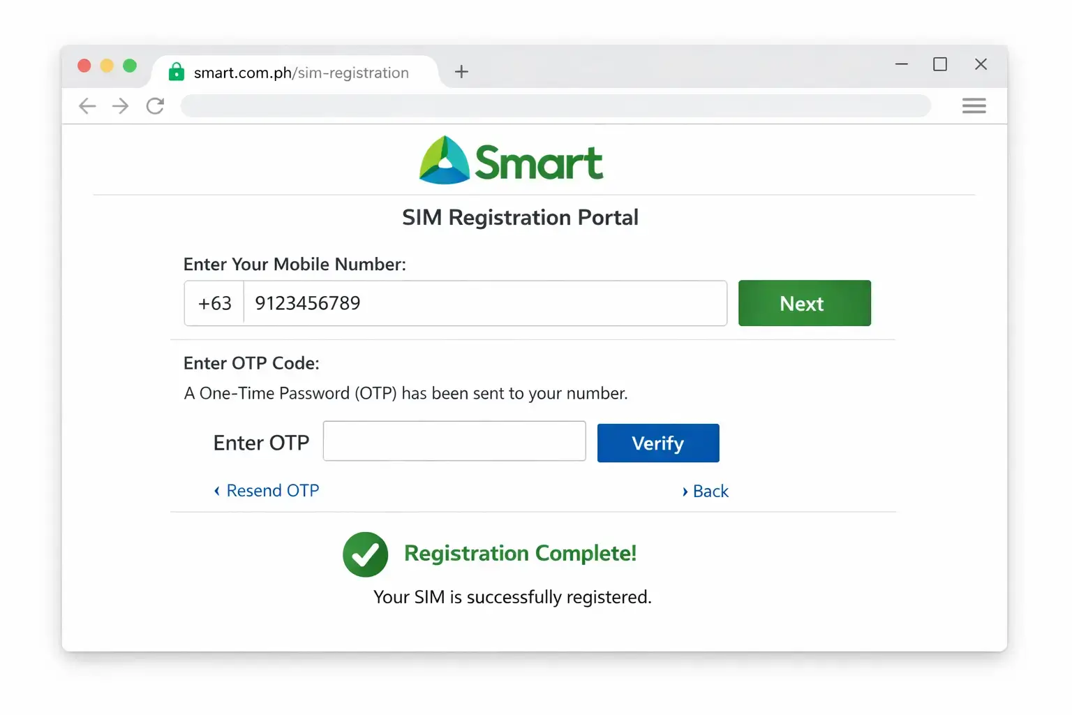 How to Check If Smart SIM Is Registered 2 Illustration of a user registering a SIM card